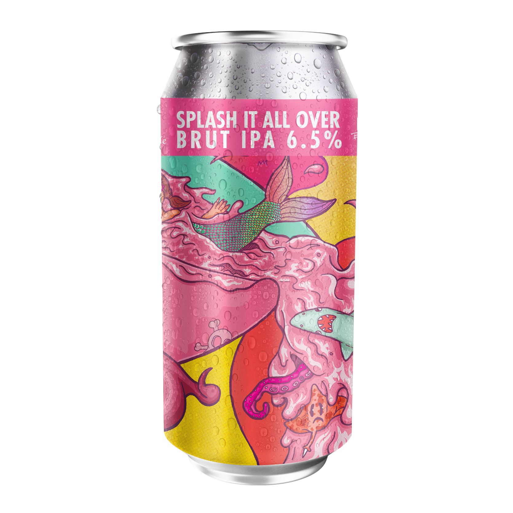 Craft Beer Label Illustration - Abbeydale Brewery - Splash It All Over Brut IPA