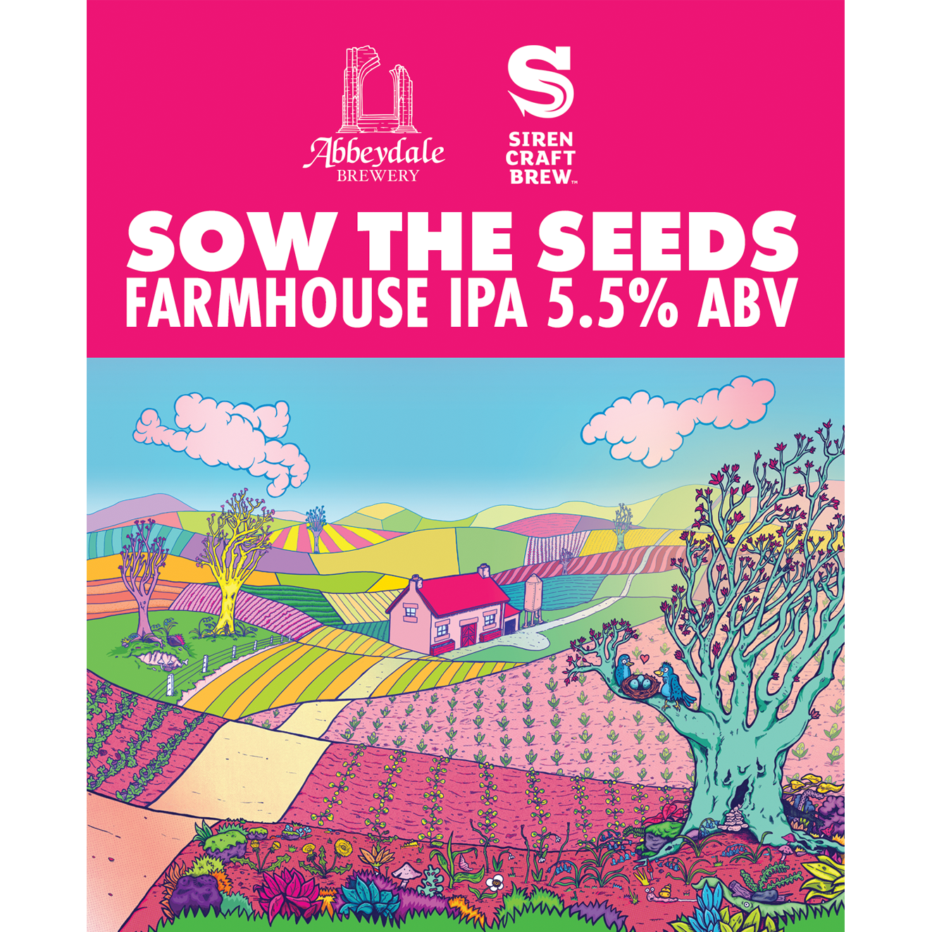 Abbeydale Brewery x Siren Craft Brew - Sow the Seeds Farmhouse IPA Cask Artwork