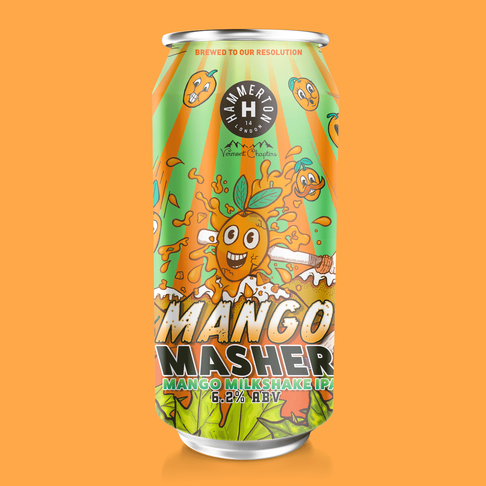 Hammerton Brewery - Mango Masher Milkshake IPA Craft Beer Can Mock-up