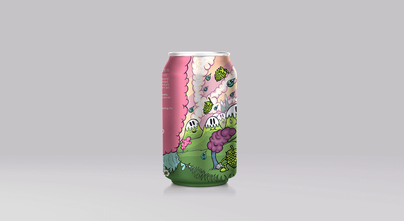 Hops and Rain Sour Beer Craft Beer Can Illustration