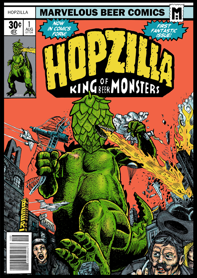 Hopzilla - King of Beer Monsters - Poster Design