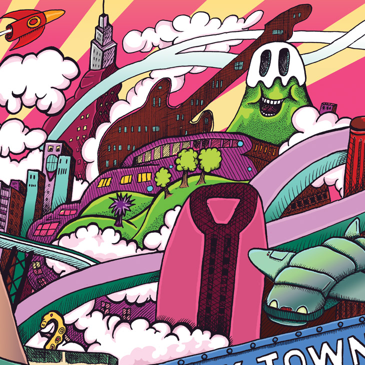 Craft Beer Illustration - Rock Town - Savage Scene Inner City Pale Ale