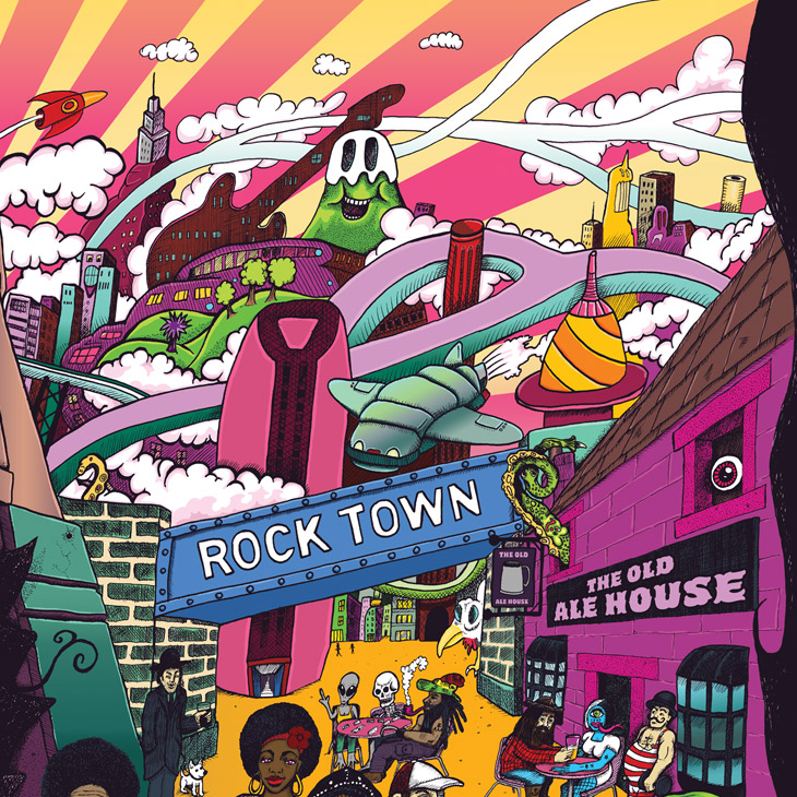 Craft Beer Illustration - Rock Town - Savage Scene Inner City Pale Ale